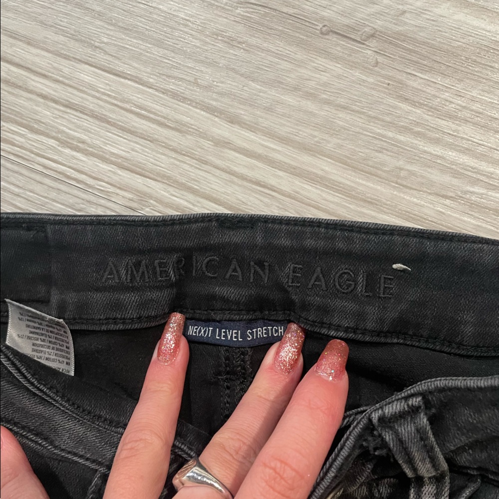 Black/Grey distressed skinny jeans - Picture 5 of 6